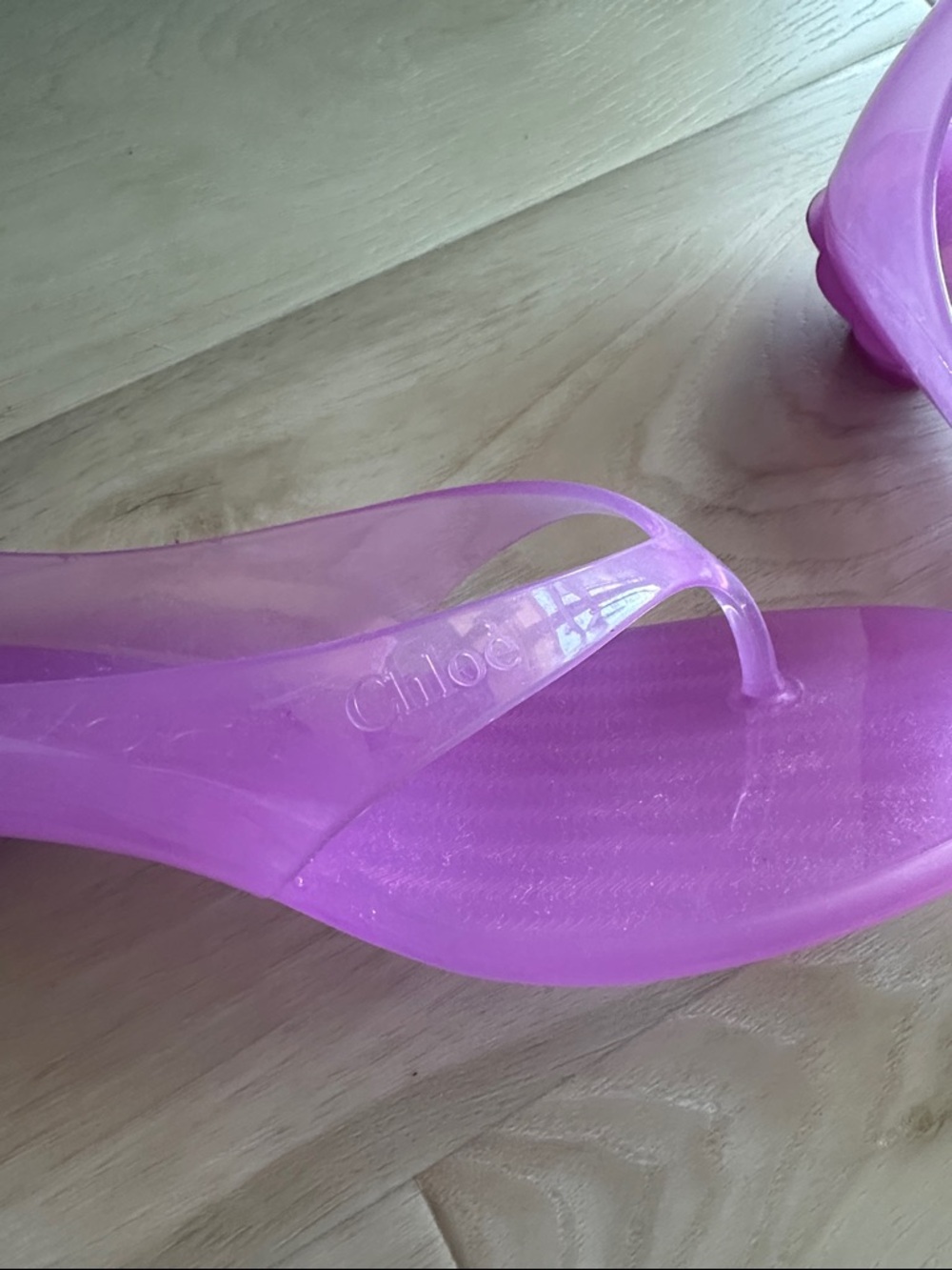 Chloé Translucent Pink Jelly T-Strap Ankle Sandals - Picture 3 of 5